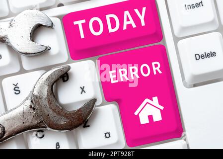 Sign displaying Error, Business approach failure or in deviation from the intended performance or behavior Stock Photo