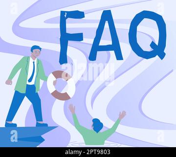 Writing displaying text Faq, Business showcase list of frequently asked questions and answers on a particular topic Stock Photo