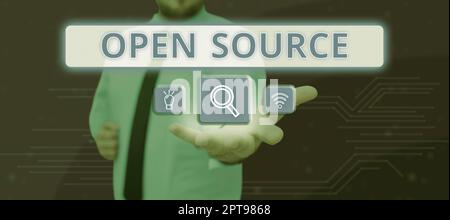 Sign displaying Open Source, Business approach contains the source code that can be modified and enhanced Stock Photo