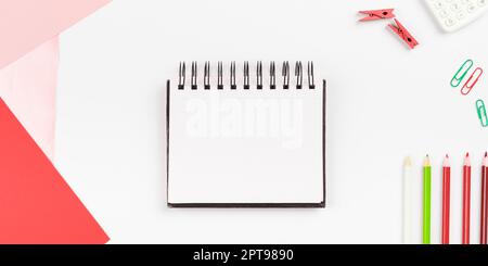 Multiple Assorted Collection Office Stationery Photo Placed Over Table Stock Photo