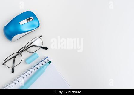 Multiple Assorted Collection Office Stationery Photo Placed Over Table Stock Photo