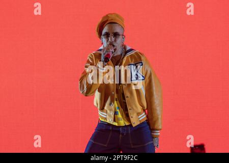 Verona, Italy. 27th Apr, 2023. Sfera Ebbasta during Sfera Ebbasta - Arena di Verona, Italian singer Music Concert in Verona, Italy, April 27 2023 Credit: Independent Photo Agency/Alamy Live News Stock Photo