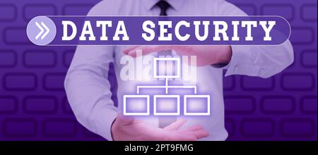 Writing displaying text Data Security, Word for Protected important personal data from unauthorized access Stock Photo
