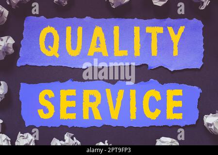 Text caption presenting Quality Service, Internet Concept meeting the client s is expectation after dealing with them Stock Photo