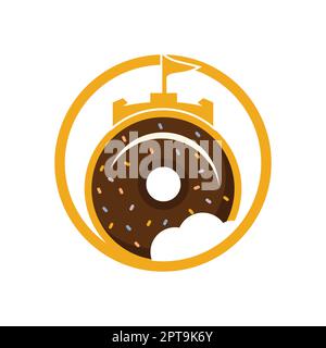 Donut fort vector logo design. Castle bakery logo concept. Stock Vector