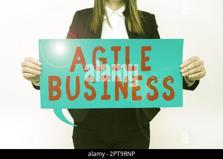 Text caption presenting Agile Business, Internet Concept capability of adjusting quickly to the market s is trend Stock Photo