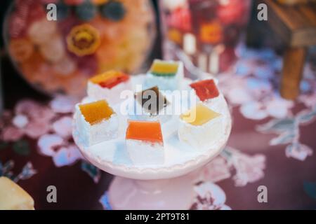 Load of traditional turkish delight lokum candy Stock Photo