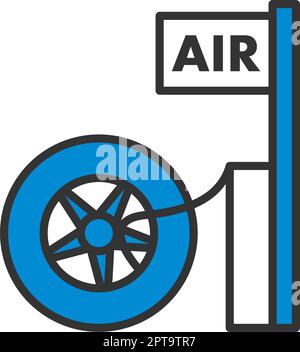 Wheels Pump Station Icon Stock Vector