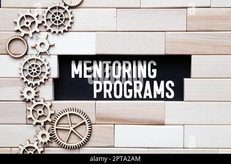 text Mentoring Programs on wooden block Stock Photo