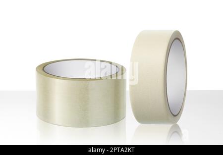 adhesive tape on white table Stock Photo