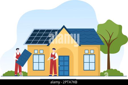 Roofing Construction Workers Template Hand Drawn Cartoon Flat Illustration with Housetop Renovation, Fixing Rooftop Tile House and Roof Reconstruction Stock Vector