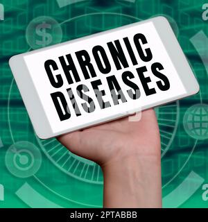 Conceptual display Chronic Diseases, Business idea sourcing and utilization of one or more network resources Important Idea Shown On Phone On Desk Wit Stock Photo