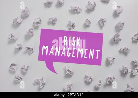 Text showing inspiration Risk Management, Internet Concept assessing and controlling future threats to the business Stock Photo