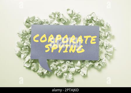 Inspiration showing sign Corporate Spying, Word Written on able to function at the maximum level of competence Speech Bubble On Floor With Important I Stock Photo