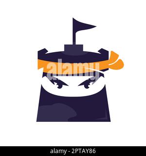 Castle ninja vector logo design template. Stock Vector