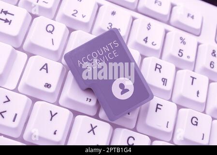 Sign displaying Accounts Serviceaccessing list of user profiles and ...