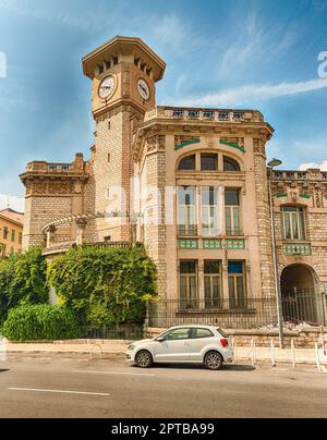 The beautiful architecture of Lycee Massena, iconic building in the city centre of Nice, Cote d'Azur, France Stock Photo