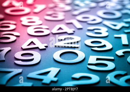Mathematics background made with solid numbers - Closeup view Stock Photo
