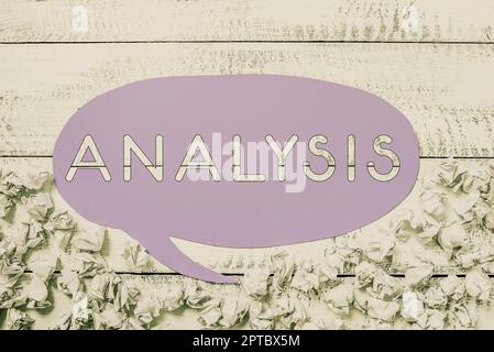 Conceptual display Analysis, Word for process of breaking complex topic or substance into smaller parts Notebook With New Idea On Desk With Pens, Shar Stock Photo