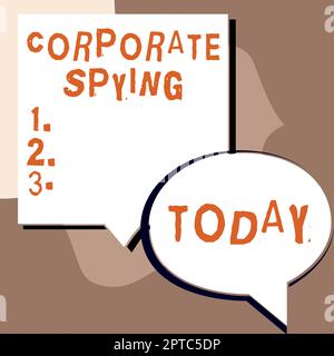 Text sign showing Corporate Spying, Concept meaning able to function at the maximum level of competence New Ideas Presented On Presentation Board With Stock Photo