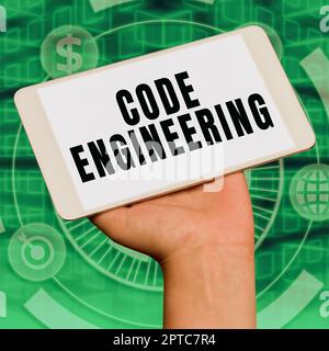 Conceptual display Code Engineering, Internet Concept significant ideas that are completely or partly repressed Important Idea Shown On Phone On Desk Stock Photo