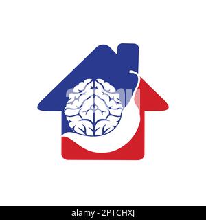 Chili brain vector logo design template. Spicy intelligence logo design concept. Stock Vector