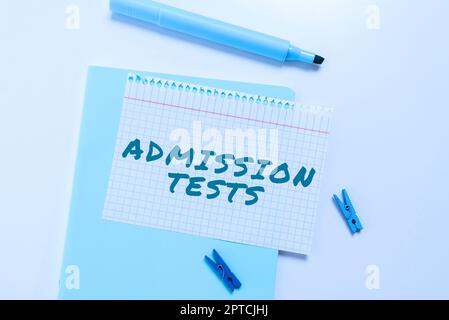 Inspiration showing sign Admission Tests, Business concept focusing team efforts that deliver value to the endcustomer Stock Photo