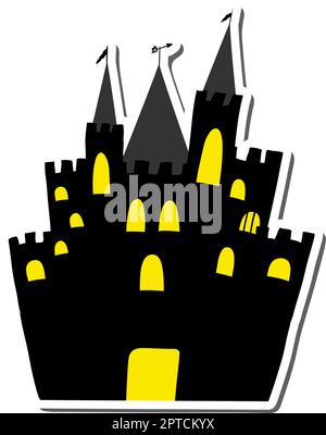Halloween Castle Sticker Stock Vector