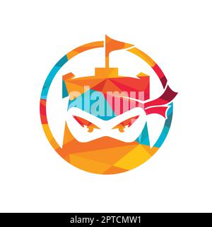 Castle ninja vector logo design template. Stock Vector