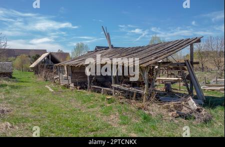 Medieval housing scenery in sunny ambiance at early spring time Stock Photo