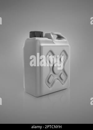 Blank packaging gray plastic gallon on gray background. 3d render Stock Photo