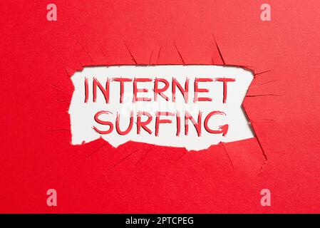 Conceptual caption Internet Surfing, Word Written on a formal account of an employee s is responsibilities Stock Photo