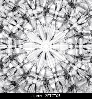 diamond texture closeup and kaleidoscope. top view of round gemstone 3d render Stock Photo