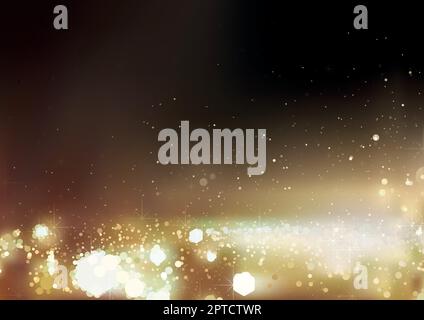 Christmas Sparkling Background with Golden Bokeh Effect Stock Vector