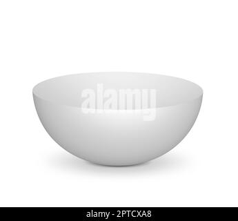 White Semi Sphere Mockup on white background. 3D render Stock Photo