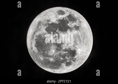 Full Moon detailed shot at 1600mm focal length Stock Photo - Alamy