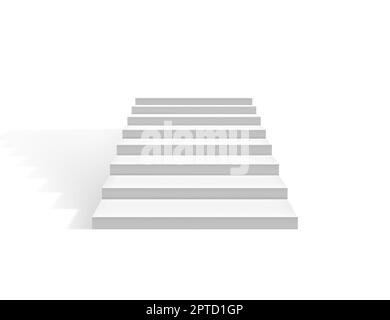 White stairs realistic in concrete interior, 3d render Stock Photo - Alamy