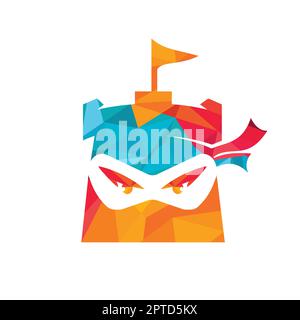 Castle ninja vector logo design template. Stock Vector