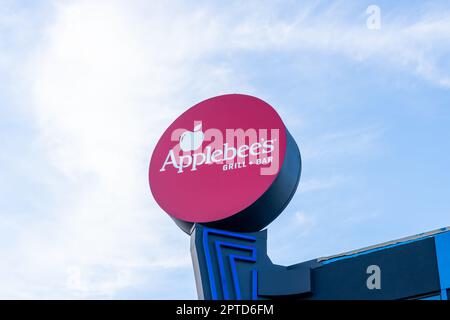 An Applebee's sign on the builkding in Niagara Falls, Ontario, Canada. Stock Photo