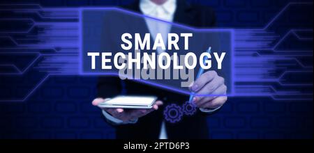 Text caption presenting Smart Technology, Word for used to protect and prevent errors in hard drives Stock Photo