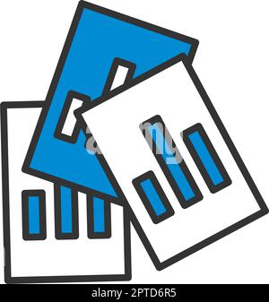 Analytics Sheets Icon Stock Vector