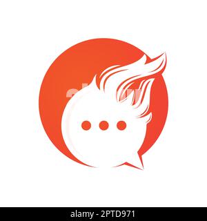 Fire chat vector logo design. Flame talk logo design Stock Vector Image ...