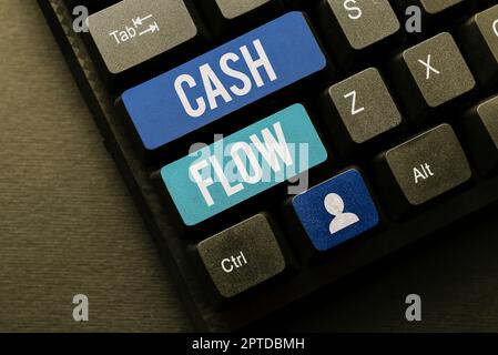 Text caption presenting Cash Flow, Conceptual photo Movement of the money in and out affecting the liquidity Stock Photo