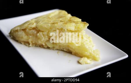 Detail of typical Spanish lunch, food with potatoes and eggs Stock Photo