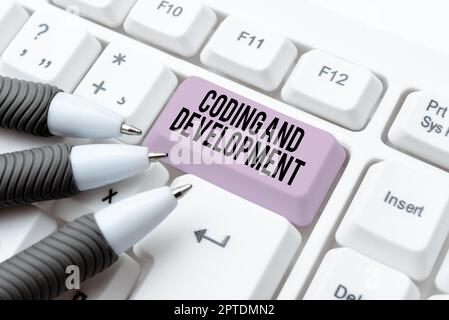 Text caption presenting Coding And Development, Internet Concept Programming Building simple assembly Programs Stock Photo