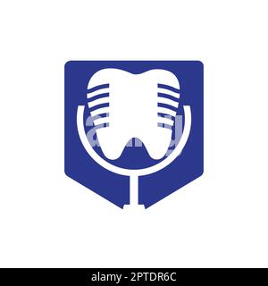Dental podcast vector logo design template. Stock Vector