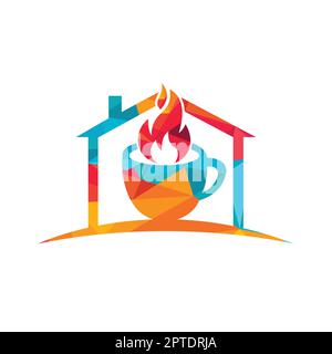 Hot coffee vector logo design template. Stock Vector