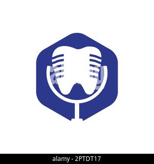 Dental podcast vector logo design template. Stock Vector