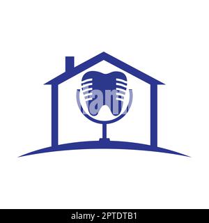 Dental podcast vector logo design template. Stock Vector