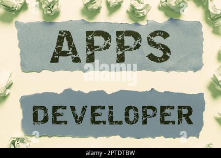 Inspiration showing sign Apps Developer, Word for Graphic artist Software Programmer and Analyst Experts Stock Photo